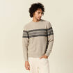 Pull manches longues beige homme