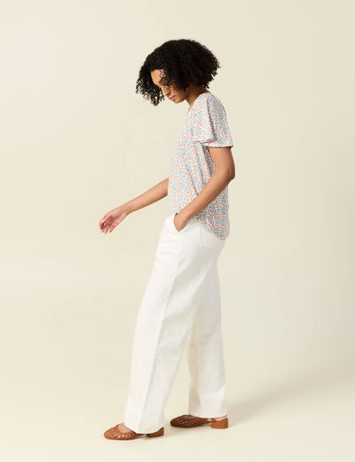 T-shirt manches courtes blanc femme