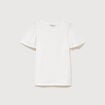 T-shirt droit col rond manches courtes ecru femme