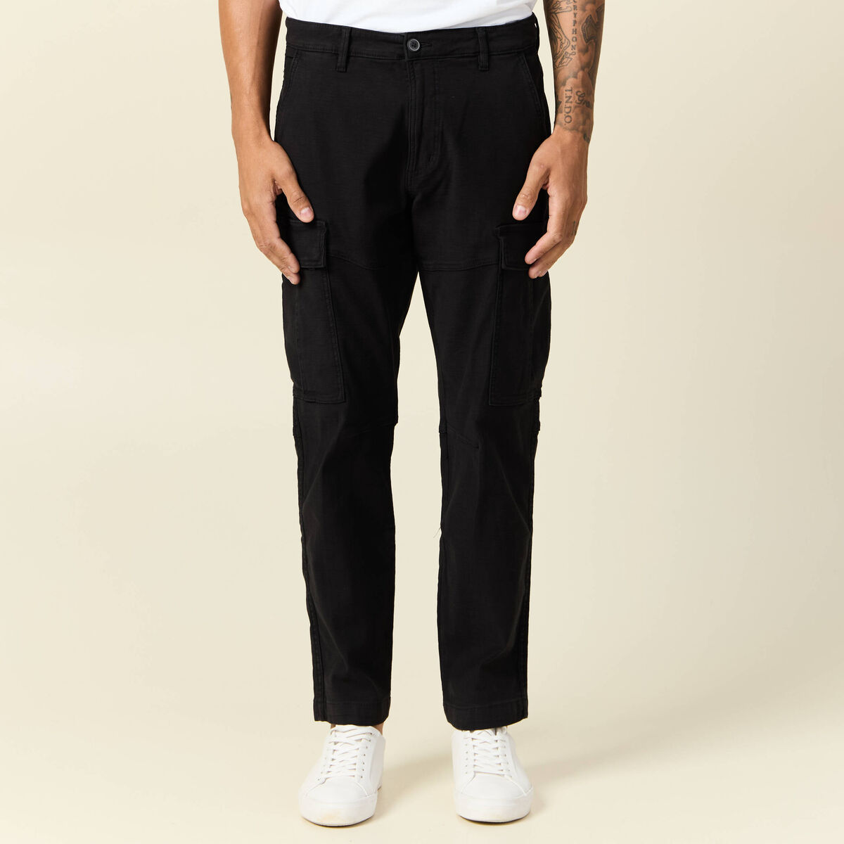Pantalon cargo noir homme