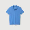 Polo cintr&eacute; en coton manches courtes bleu violet homme
