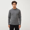 Pull droit col rond manches longues gris fonc&eacute; homme