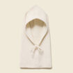 Cagoule tricot&eacute;e ecru femme