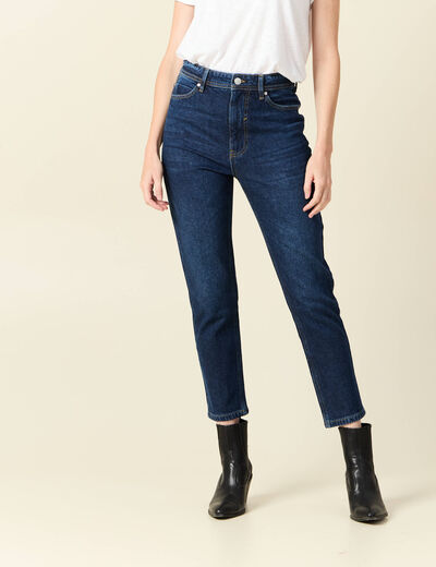Jeans mom slim denim brut femme