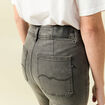 Jeans bootcut cropped taille haute denim gris femme