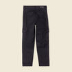 Jeans cargo 7/8ème enduit denim noir enduit femme