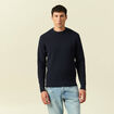 Pull col rond manches longues bleu marine homme