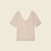 Pull manches courtes ecru femme
