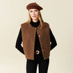 Gilet sans manches réversible camel femme