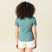 T-shirt manches courtes côtelé vert foncé femme