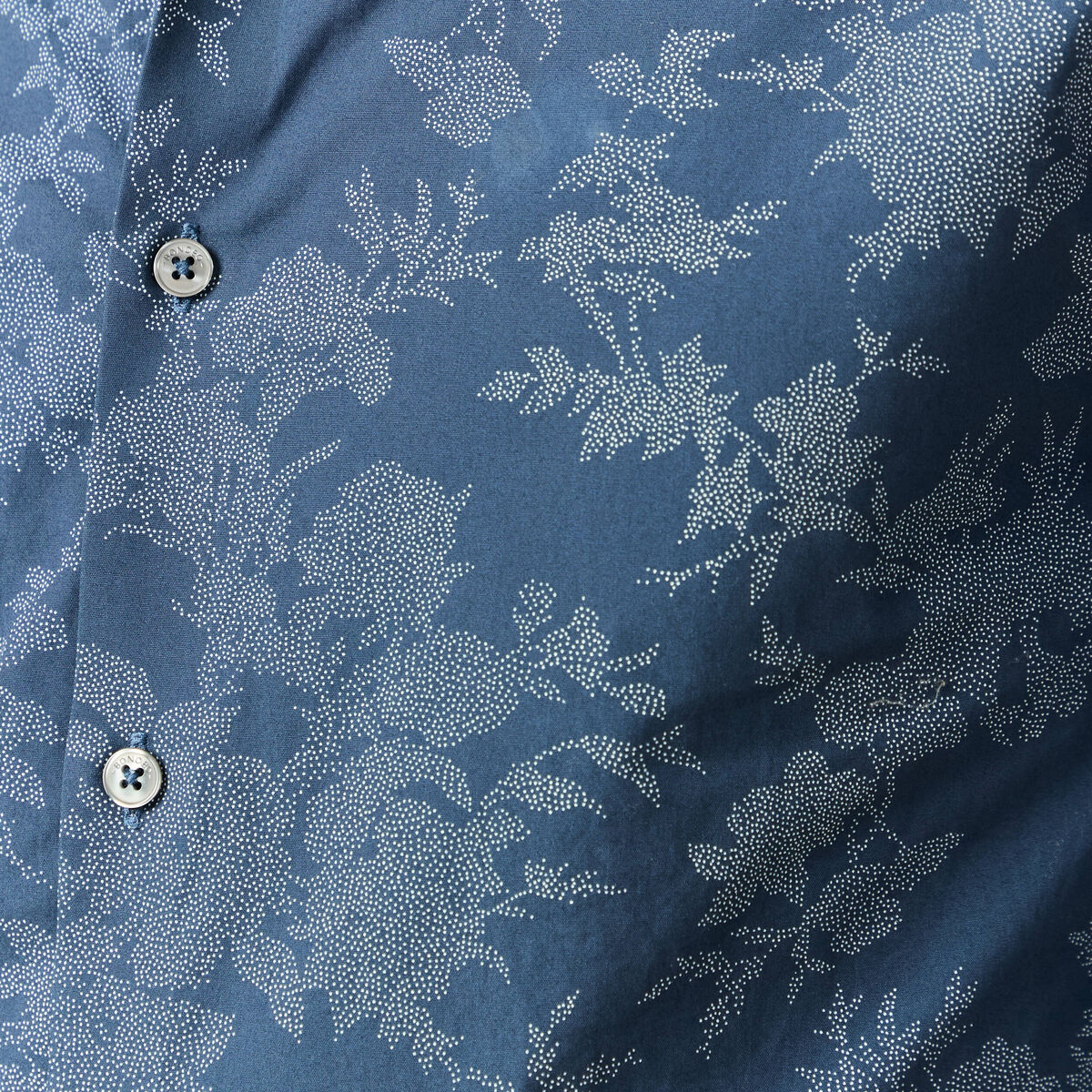 Chemise en coton manches longues bleu marine homme