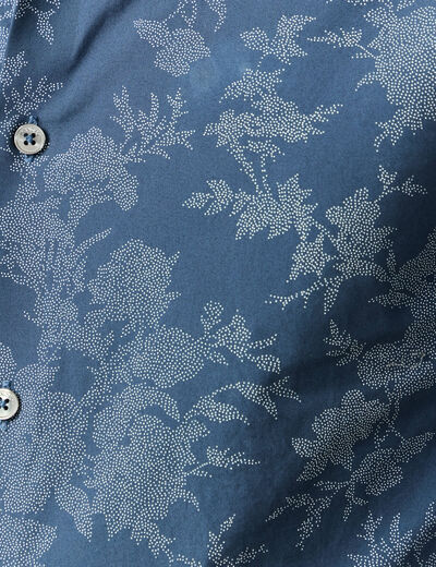 Chemise en coton manches longues bleu marine homme