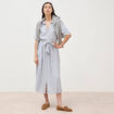Robe manches courtes col am&eacute;ricain ecru femme