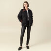 Tregging skinny denim noir enduit femme
