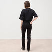 Jeans regular 5 poches denim noir femme