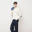 Pull col camionneur ecru homme