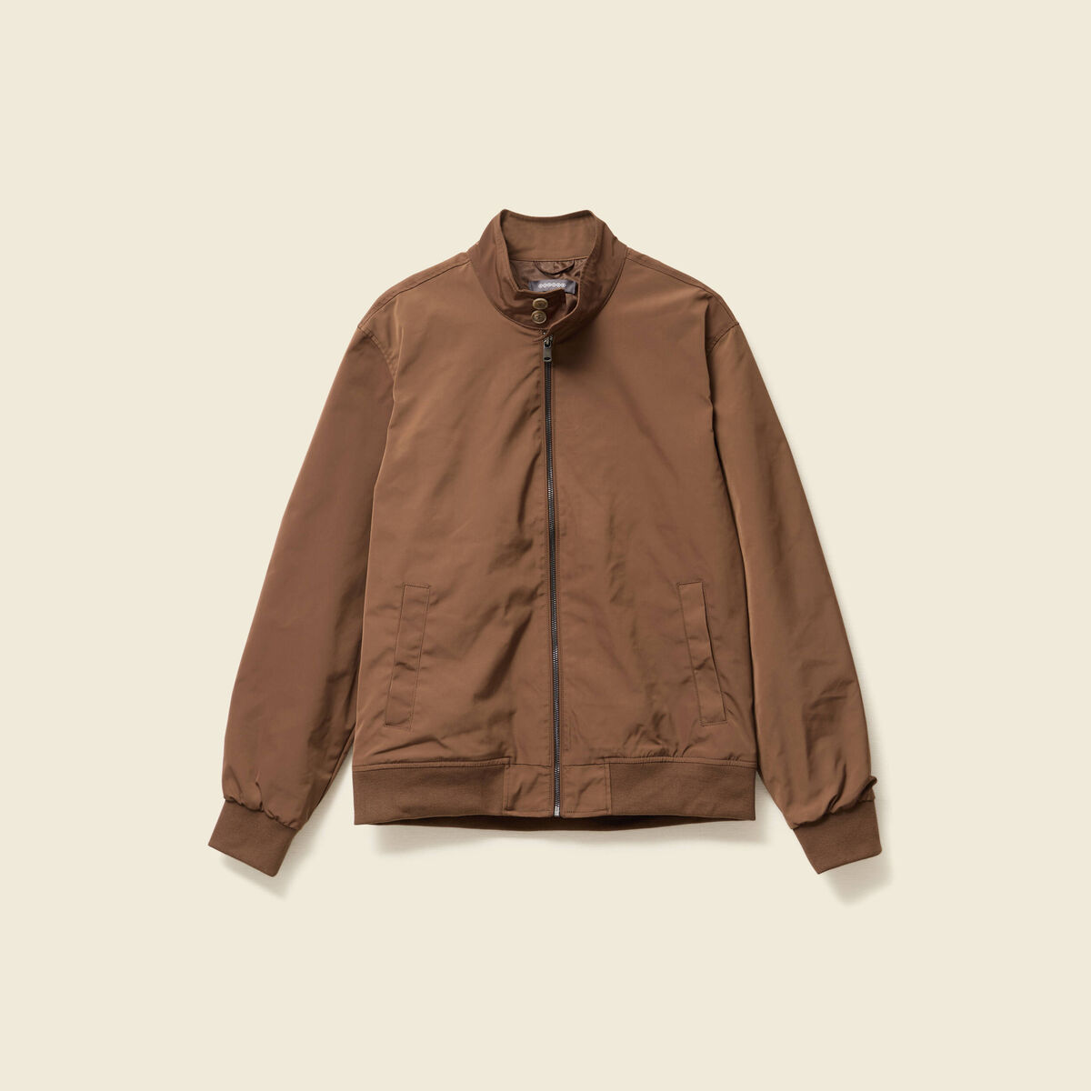 Blouson zipp&eacute; col montant marron homme