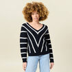 Pull manches longues bleu marine femme