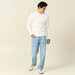 Pull manches longues blanc homme