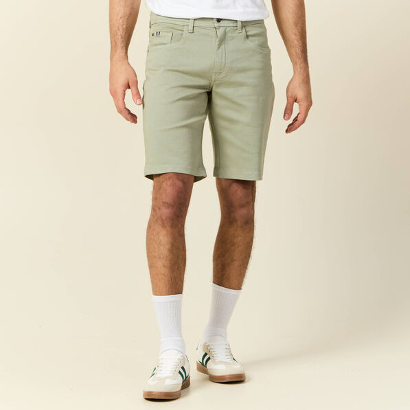 Bermuda droit 5 poches vert olive homme