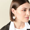 Boucles d'oreilles pendantes ecru femme