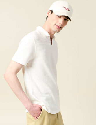 Polo manches courtes en coton ecru homme
