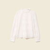 Blouse cintrée dentelle manches longues ecru femme