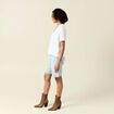 T-shirt manches courtes brodé blanc femme