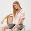 Chemise manches 3/4 rose pastel femme