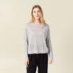 Pull manches longues gris clair femme