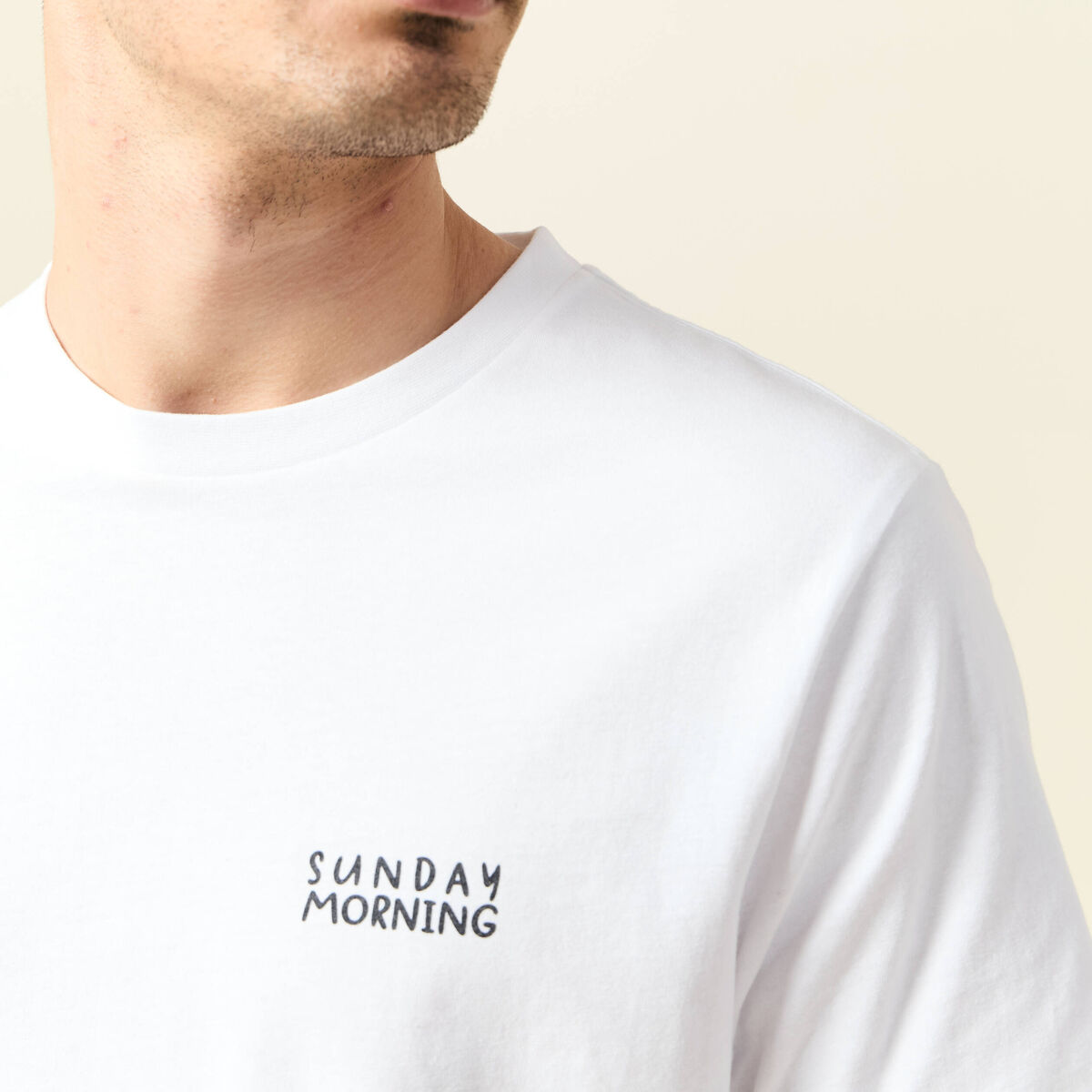 T-shirt manches courtes blanc homme