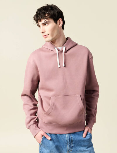 Sweat à capuche vieux rose homme