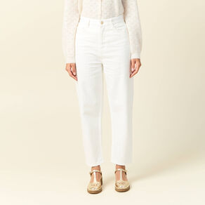 Pantalon slouchy 7/8ème ecru femme