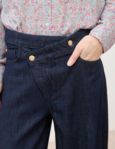 Jeans slouchy ceinture taille standard denim brut rinse femme