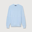 Pull col rond manches longues en coton bleu ciel homme