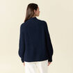 Pull manches longues bleu marine femme