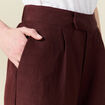 Pantalon large fluide bordeaux femme