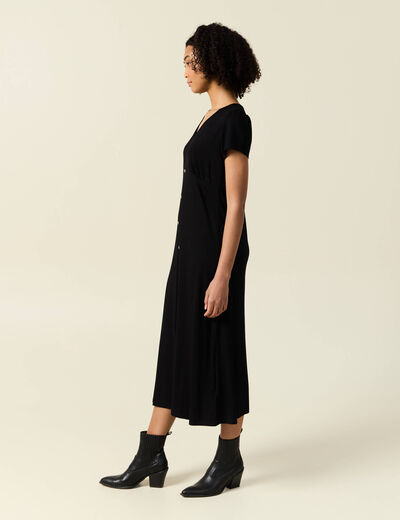 Robe longue droite noir femme