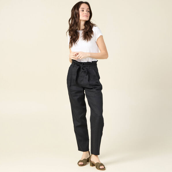 pantalon carotte ceinture noir femme Pantalon carotte ceinturé noir femme