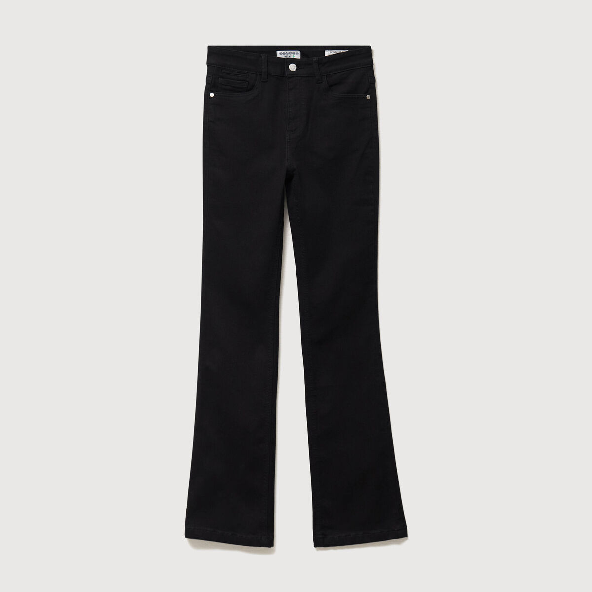 Jeans bootcut taille haute denim noir femme