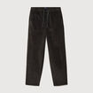 Pantalon large en velours vert kaki homme