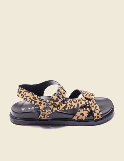 Sandales plates beige femme