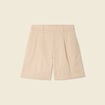 Bermuda droit taille haute beige femme