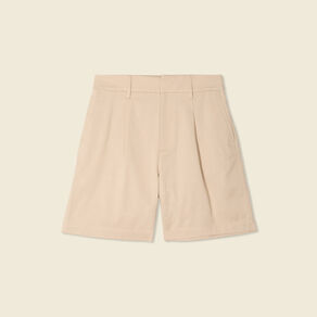 Bermuda droit taille haute beige femme