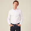 Col cintr&eacute; en coton manches longues blanc homme