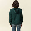 Sweat &agrave; capuche manches longues vert fonc&eacute; femme