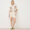 Short en coton avec doublure ecru femme