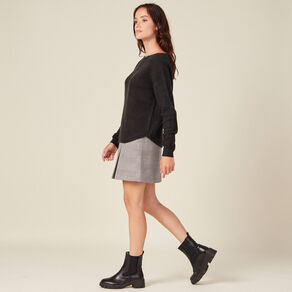 Pull manches longues noir femme