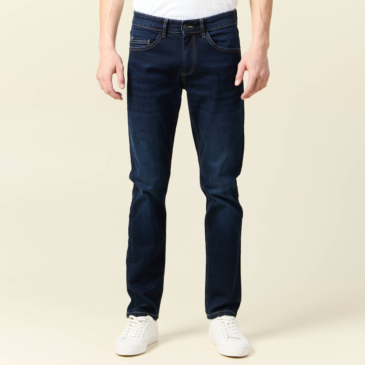 Jeans slim 5 poches denim brut homme