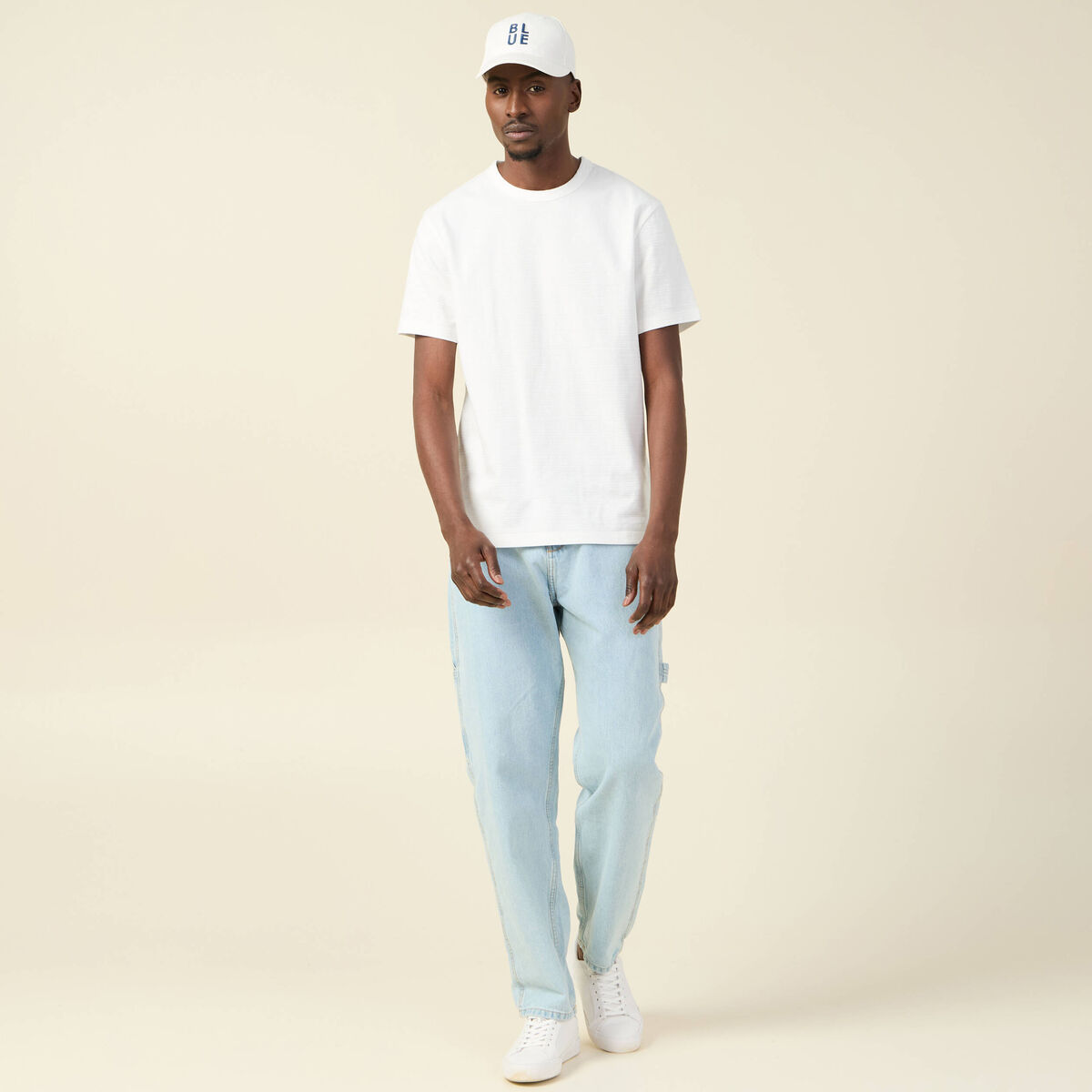 T-shirt manches courtes ecru homme